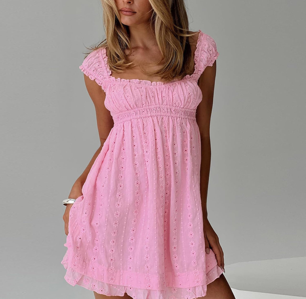 Sweetheart Flutter Sleeve Mini Dress