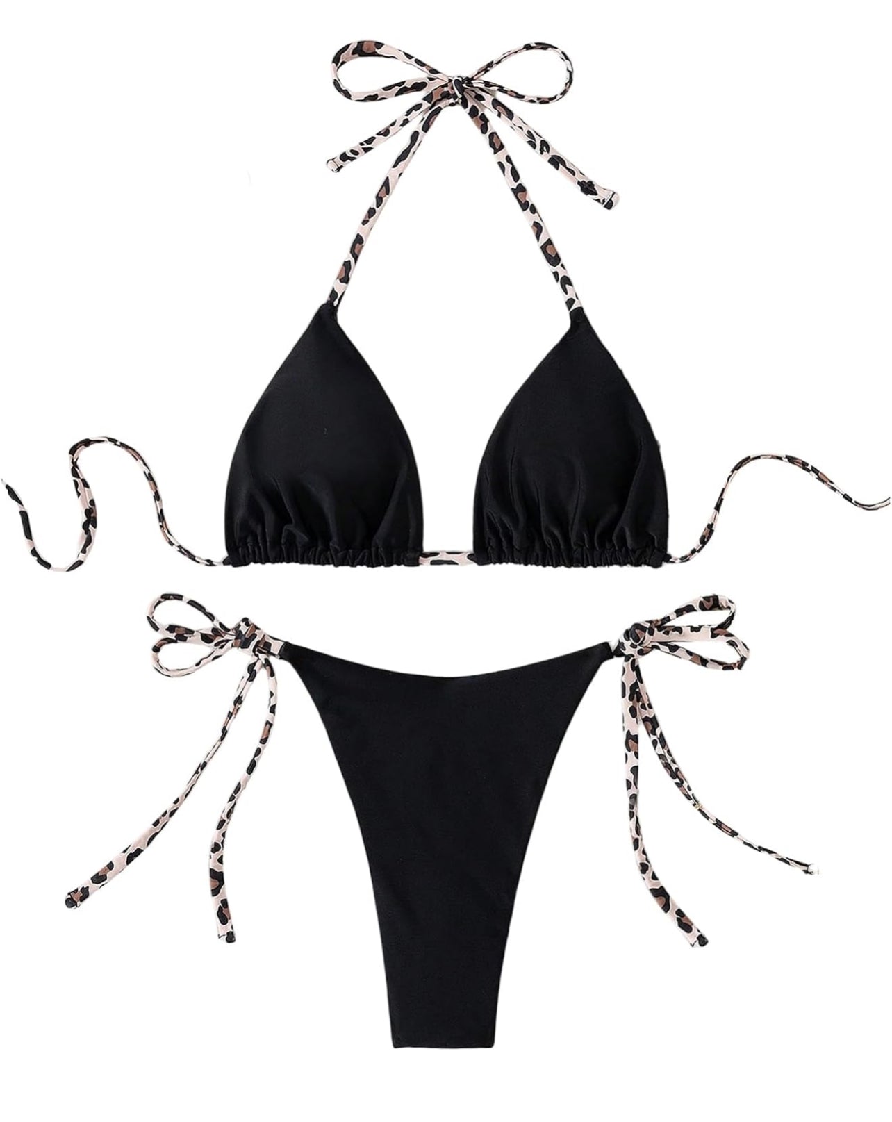 Black Leopard Strap Bikini