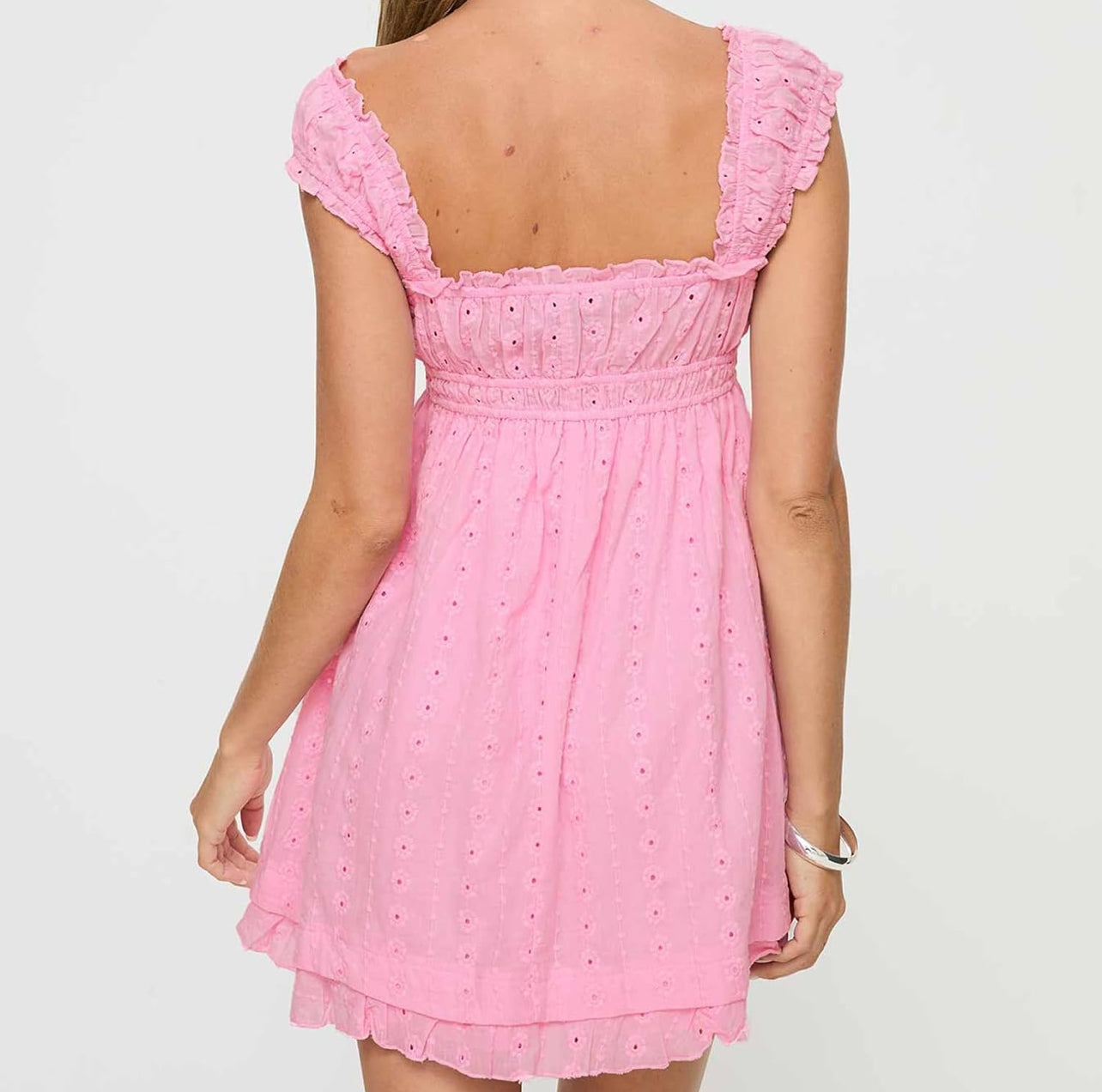 Sweetheart Flutter Sleeve Mini Dress
