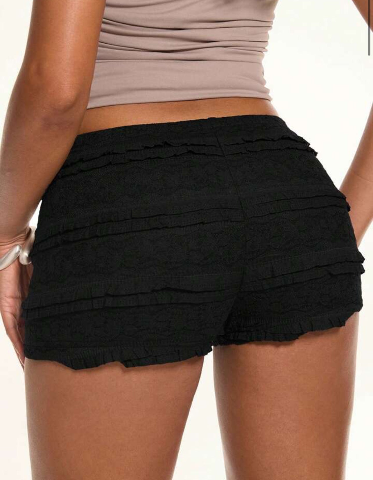 Fitted Ruffle Mini Shorts