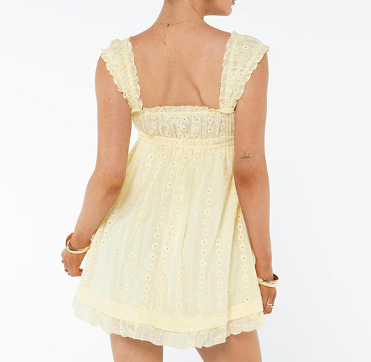 Sweetheart Flutter Sleeve Mini Dress