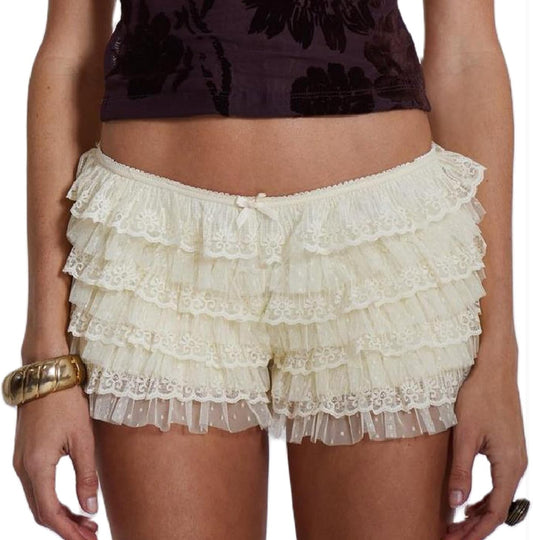 Ruffle Lace Bow Shorts