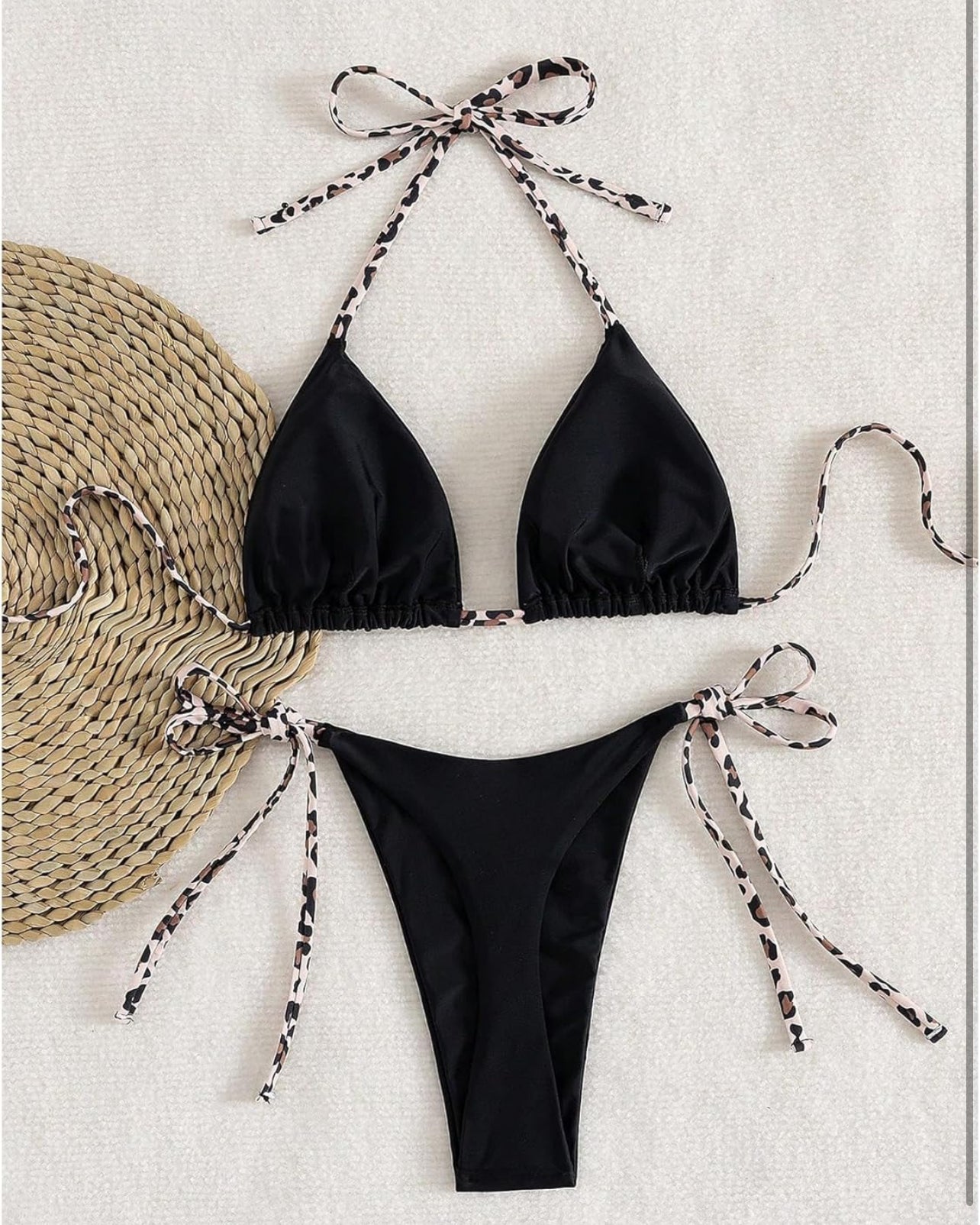Black Leopard Strap Bikini