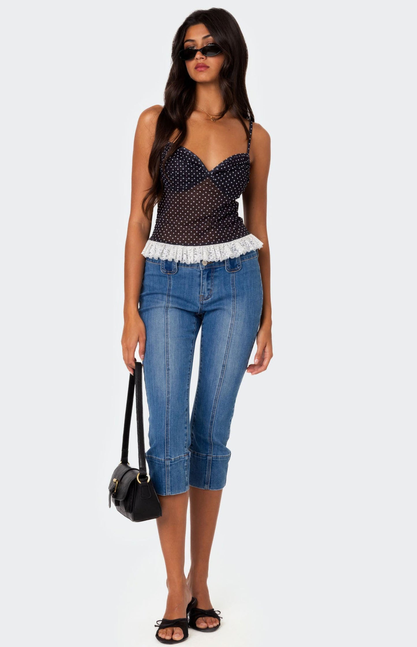 Polka Dot Mesh Top