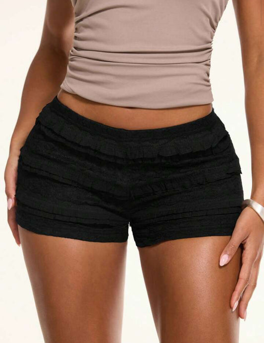 Fitted Ruffle Mini Shorts