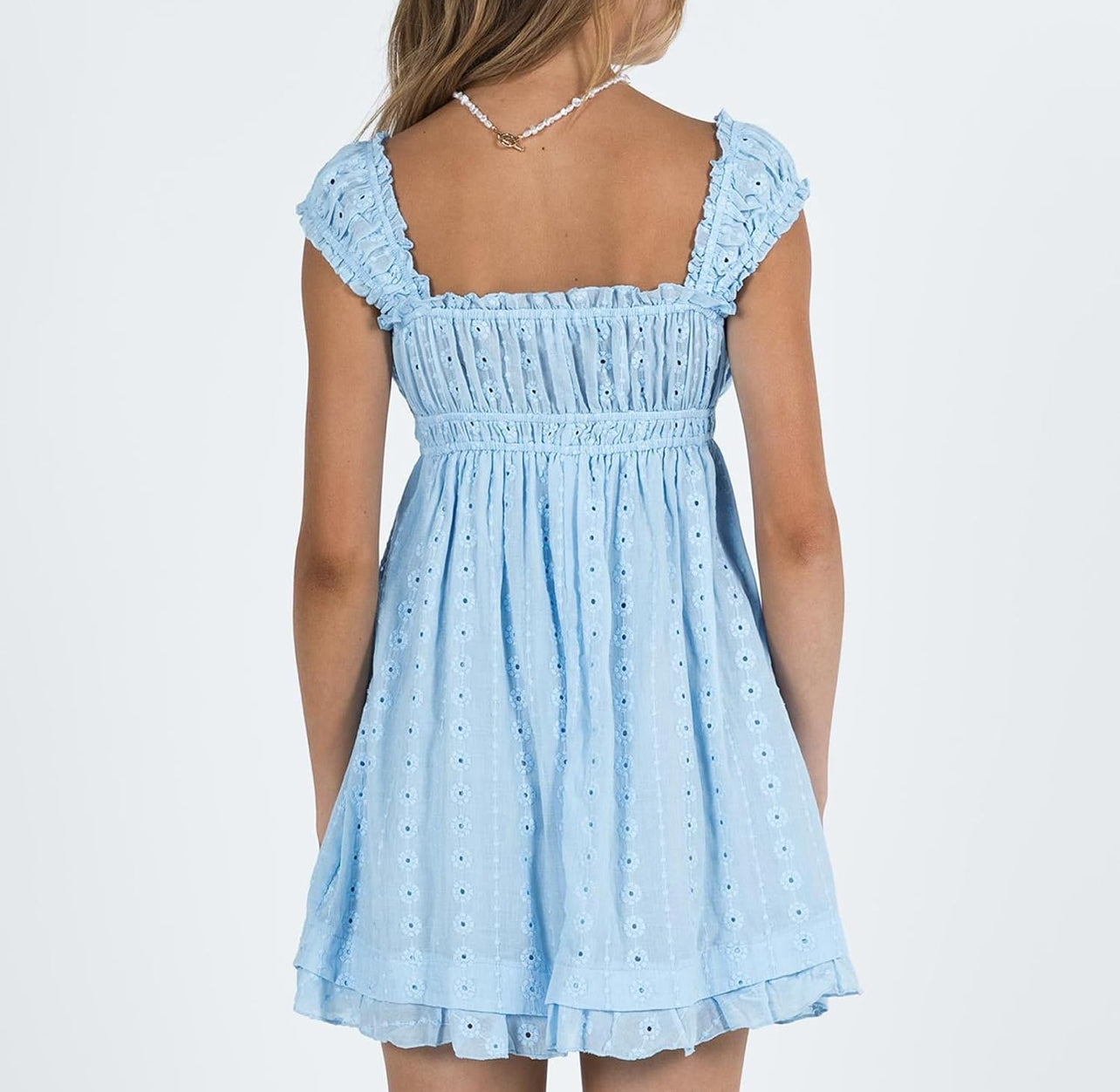 Sweetheart Flutter Sleeve Mini Dress