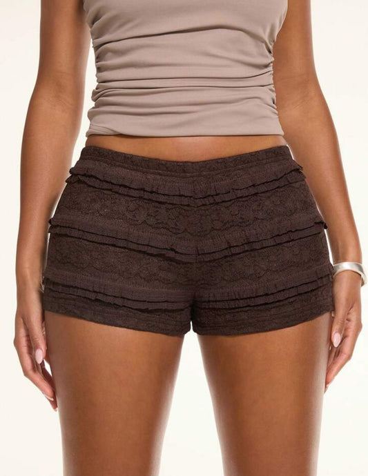 Fitted Ruffle Mini Shorts