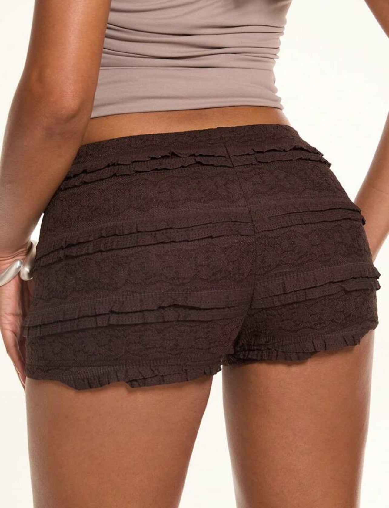 Fitted Ruffle Mini Shorts