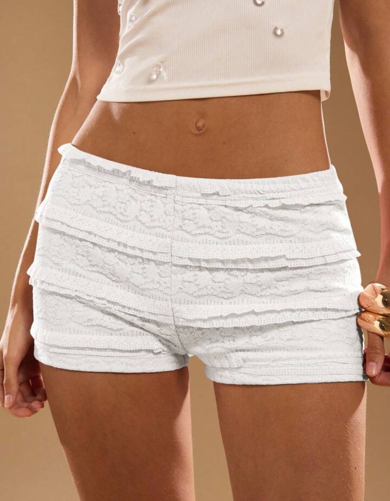 Fitted Ruffle Mini Shorts