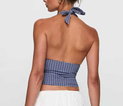 Gingham Halter Top