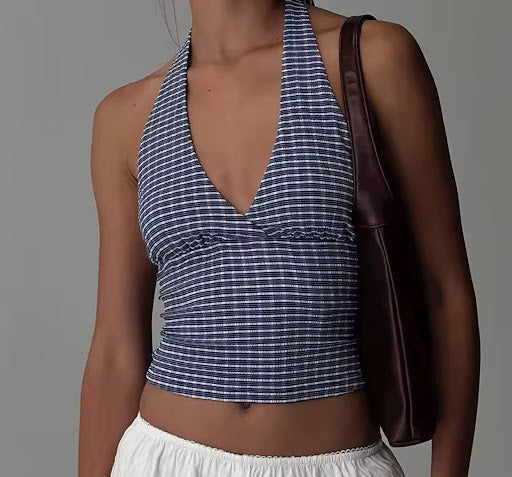 Gingham Halter Top